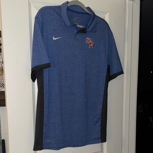 Sam Houston State Nike Blue and Navy Men's Polo Shirt Sz L Slim Fit in EUC
